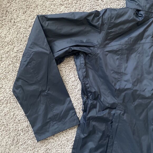 Columbia Pouration Rain Jacket Womens 1X Black Full Zip Hood Waterproof Shell - Picture 3 of 10